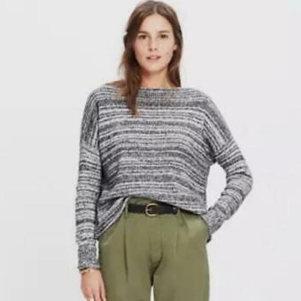 Madewell Threadmix Boat Neck Black/White Sweater